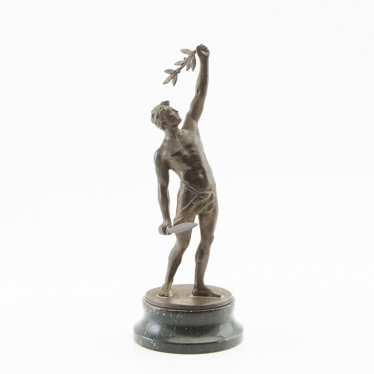 Decorative sculpture, youth with sword.