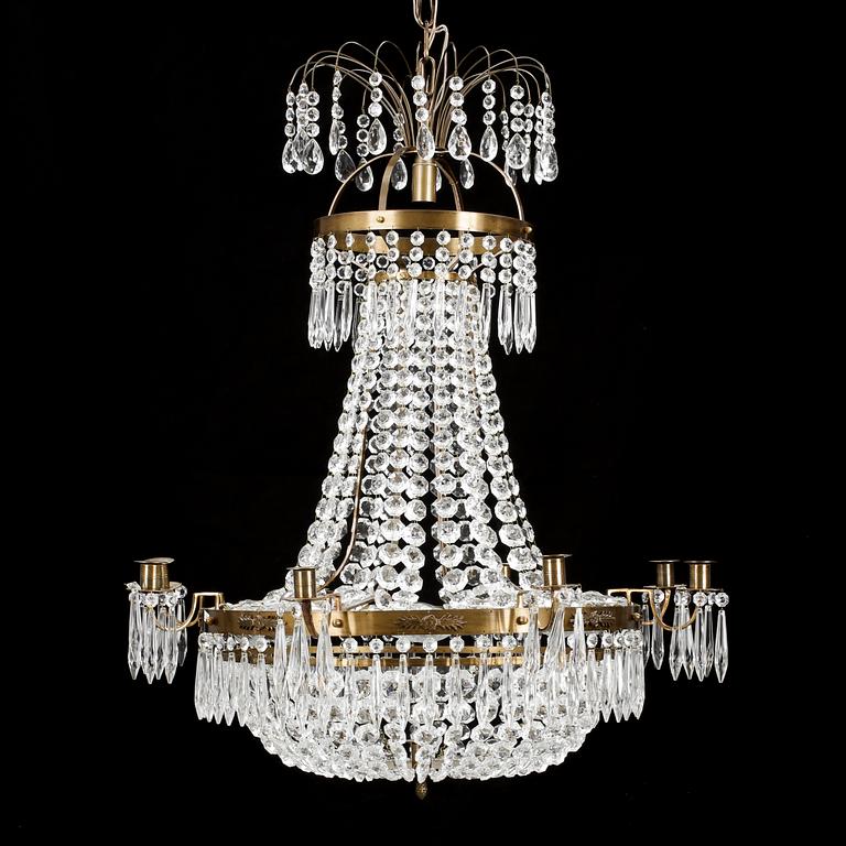 LJUSKRONA, gustaviansk stil, 1900-tal. Höjd ca 80cm.