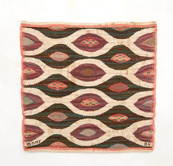 A Barbro Nilsson signed flatweave from Märta Måås-Fjetterström 47x49 cm.