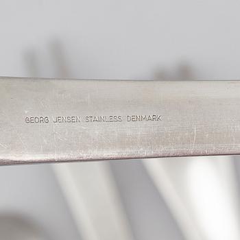 BESTICK, 35 delar, rostfritt stål, "Blå Haj", Svend Siune för Georg Jensen, 1900-talets andra hälft.