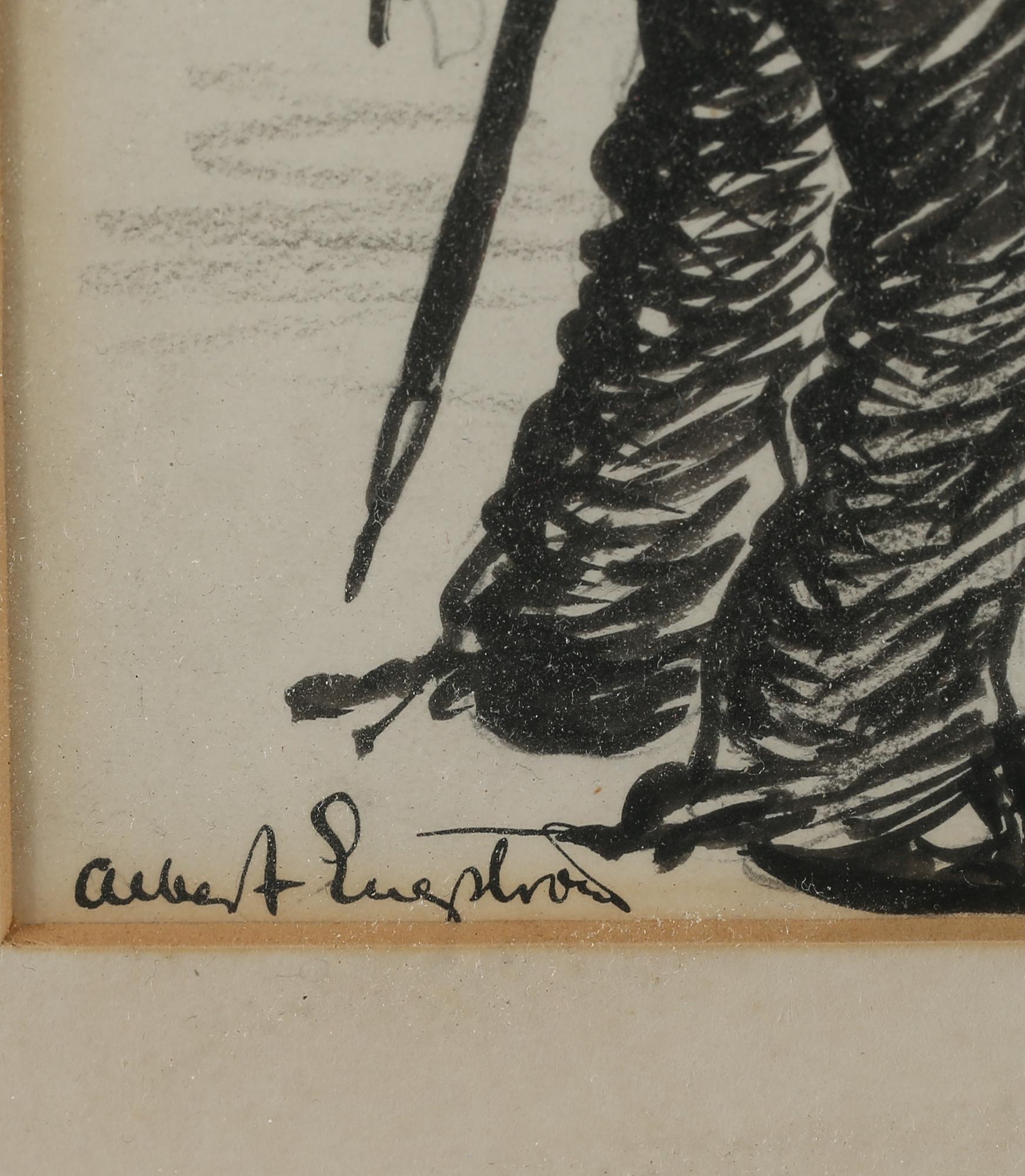 ALBERT ENGSTRÖM, teckning, signerad.