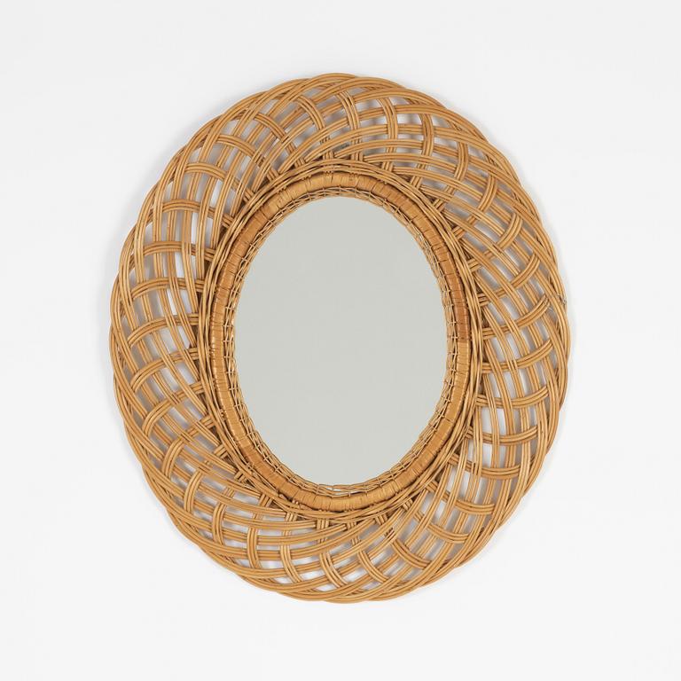 A rattan mirror, 1960's.