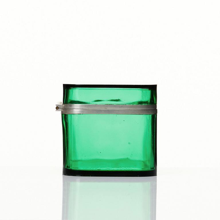 Josef Frank, a mould-blown glass and pewter box, Svenskt Tenn, Sweden.