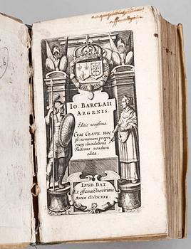 BOK, "Io Barclaii Argenis" av John Barclay, Leyden 1630.