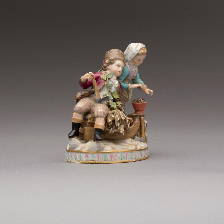 FIGURIN, Meissen, tidigt 1900-tal, porslin.