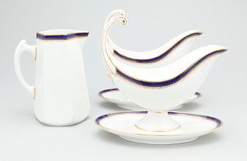 SERVISDELAR, 3 st, flintgods, "Empire", Rörstrand, omkring 1900.