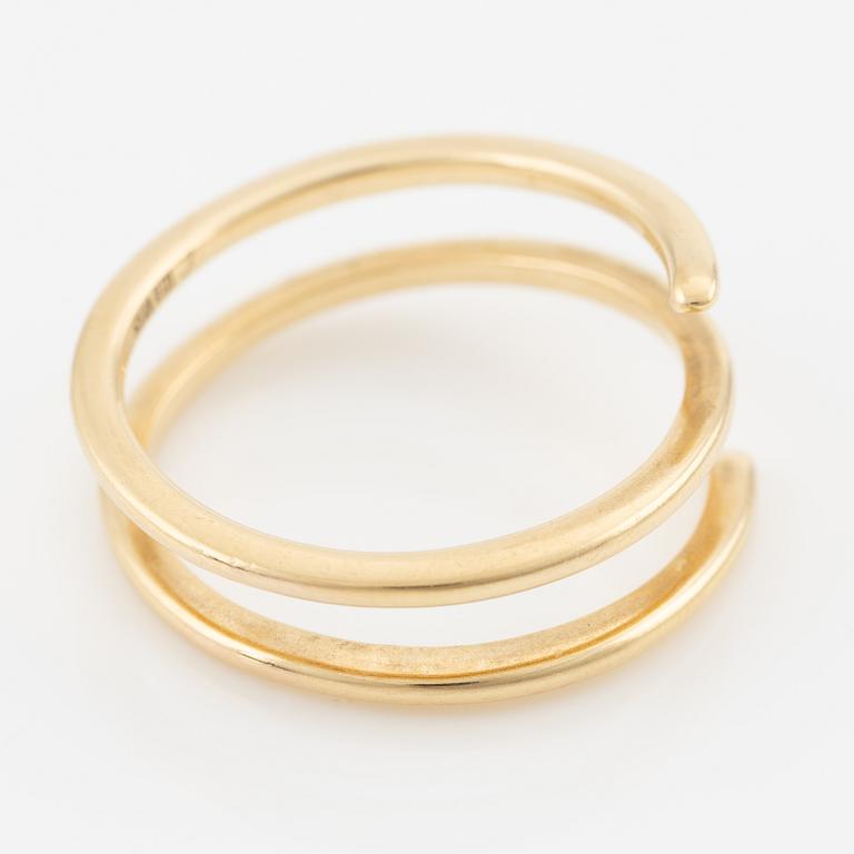 Engelbert, rings, 2 pcs, "Petit Spin ring" and "Double Spin ring", 18K gold, one with brilliant-cut diamonds.