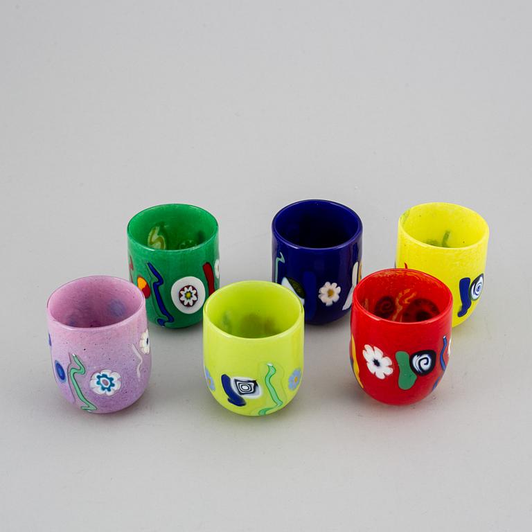 A set of six "Goto" glasses/candleholders, Murano, Venice, 1990- 2000.
