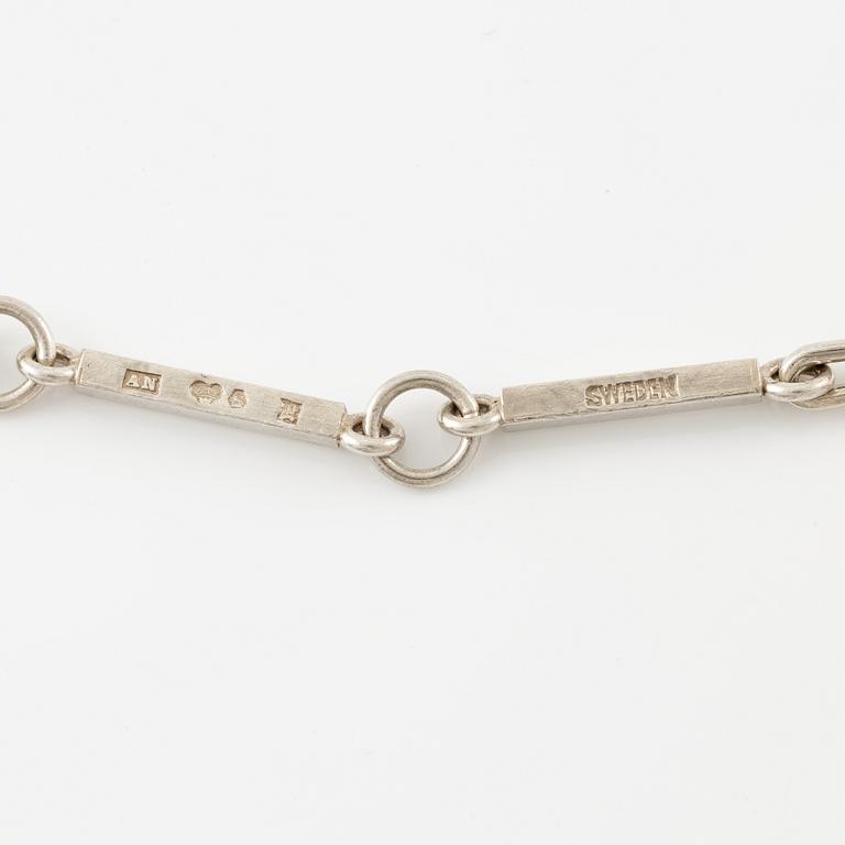 Wiwen Nilsson, collier, silver med trappslipad bergkristall, Lund 1943.