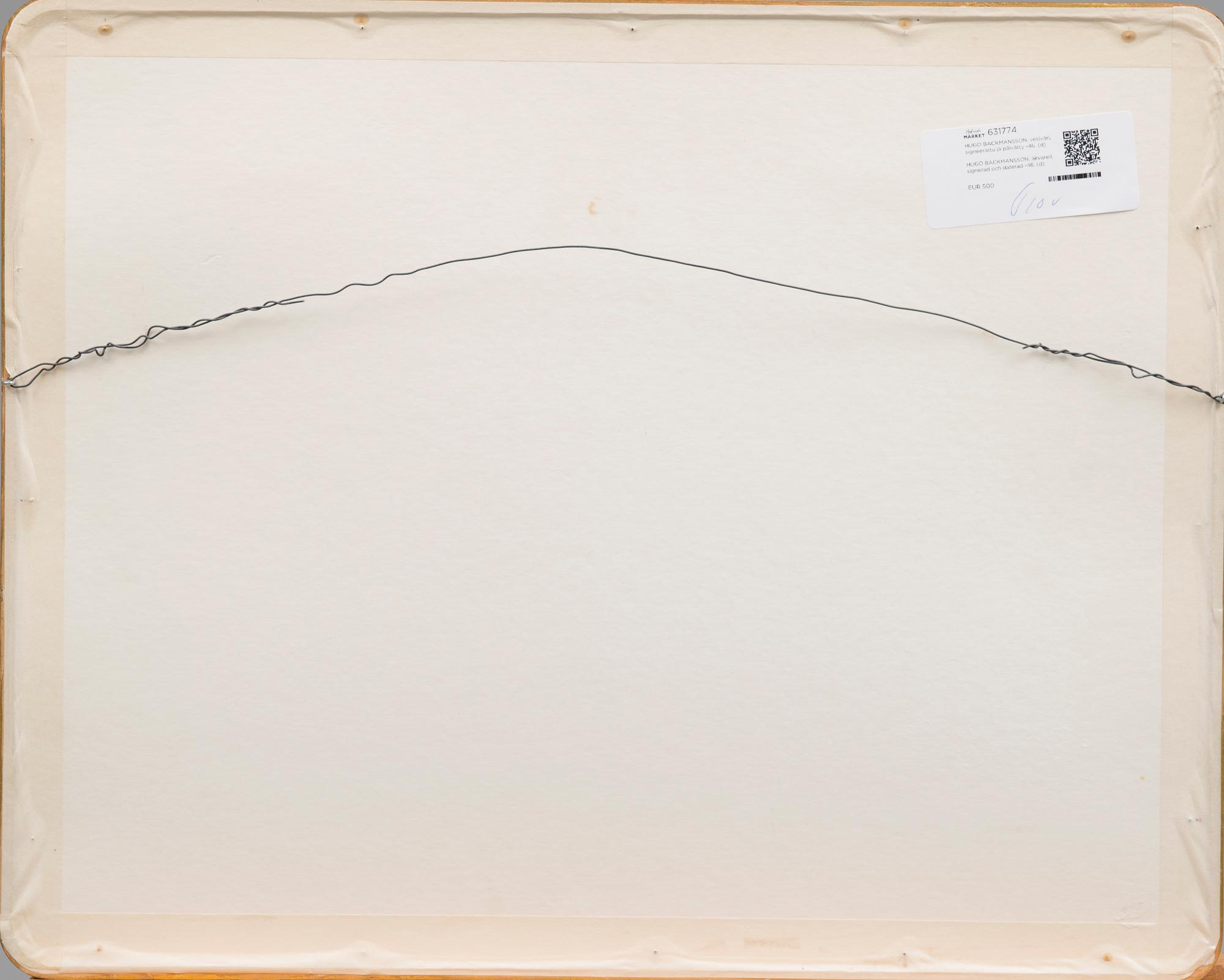 HUGO BACKMANSSON, akvarell, signerad och daterad -46.