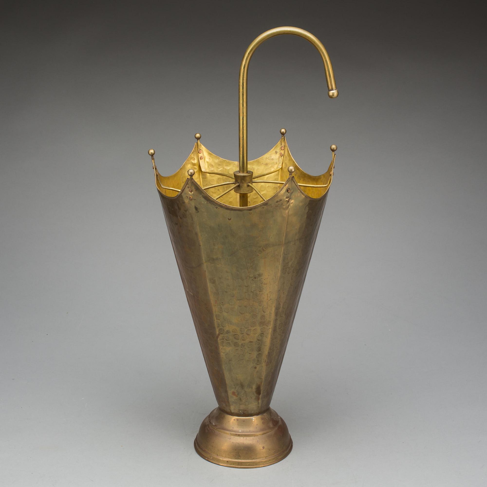 PARAPLYSTÄLL, mässing, 1900-tal.