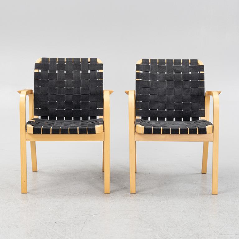 Alvar Aalto, a pair of late 20th century  model 45 armchairs, Artek, Finland.