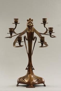 KANDELABER, metall, jugendstil, 1900/2000-tal.