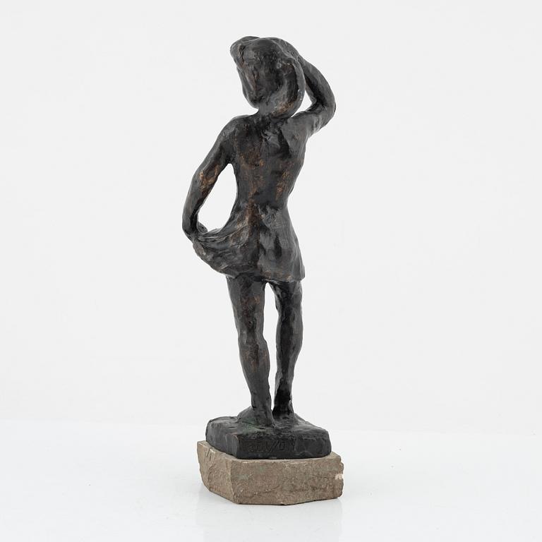 Axel Olsson, sculpture, signed. Bronze, total height 34 cm.