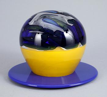 SKULPTUR, glas, Lars Hellsten, Orrefors Gallery, signerad och daterad -92.