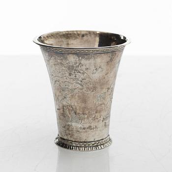 A Swedish silver beaker, mark of Berndt Halck, Halmstad 1763.