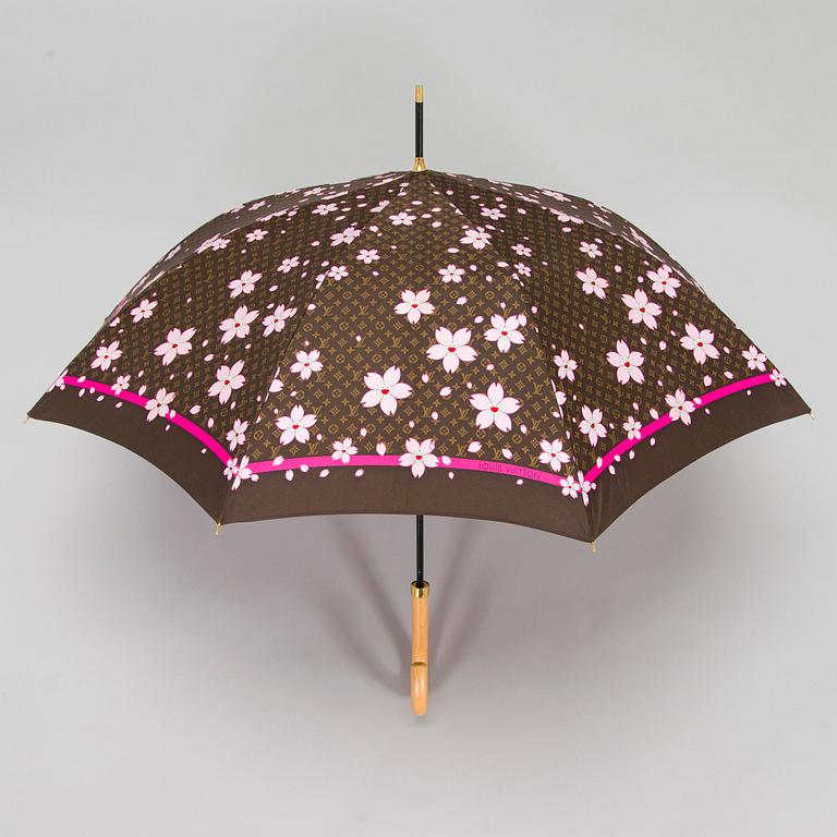 Louis Vuitton x Takashi Murakami, a 'Monogram Cherry Blossom' umbrella.