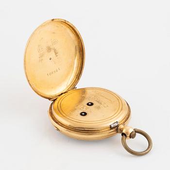 Pocket watch, 18K gold, 36 mm.