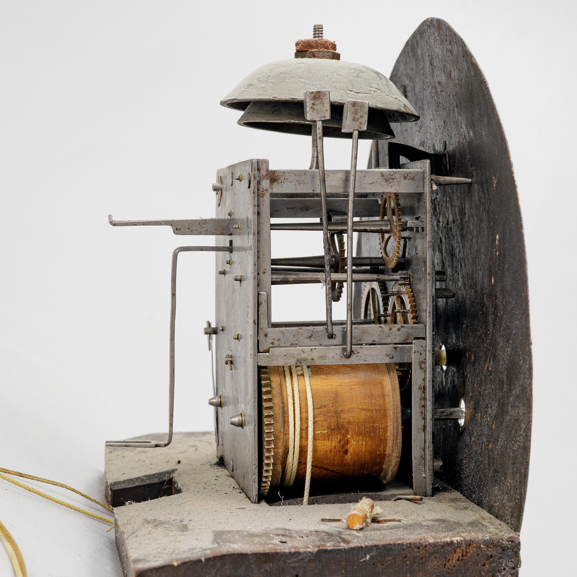 A Swedish folk art longcase clock from Hälsingland, dated 1812.