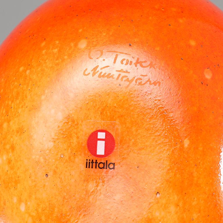 OIVA TOIKKA, lasilintu, Red Cardinal (Kardinaali),signeerattu O. Toikka Nuutajärvi.