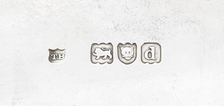 SALVER, silver, Thomas Bradbury, London, England, 1899-1900. Totalvikt 358 g.