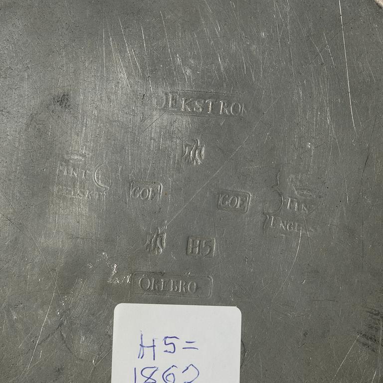 Tin objects, six pieces, Sweden, 18th-19th century.