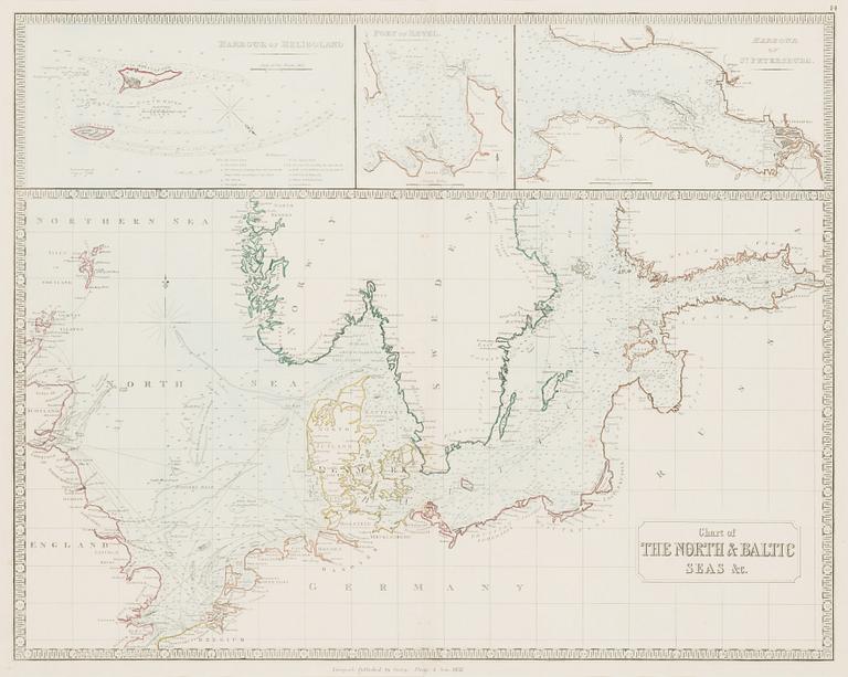 Karta, "Chart of The North & Baltic Seas".