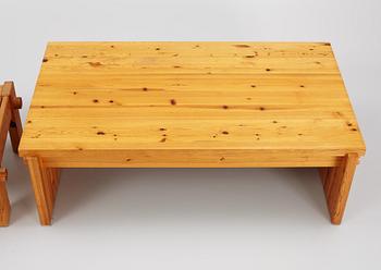 Yngve Ekström, two 'Dymling' coffee tables, Swedese, 1970's.