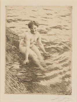 ANDERS ZORN, etsning, signerad med blyerts samt signerad och daterad i plåten 1911.