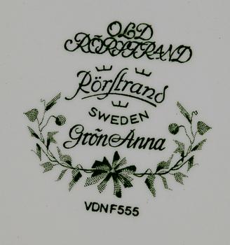 SERVISDELAR, 90 delar, flintgods, "Gröna Anna", Rörstrand.