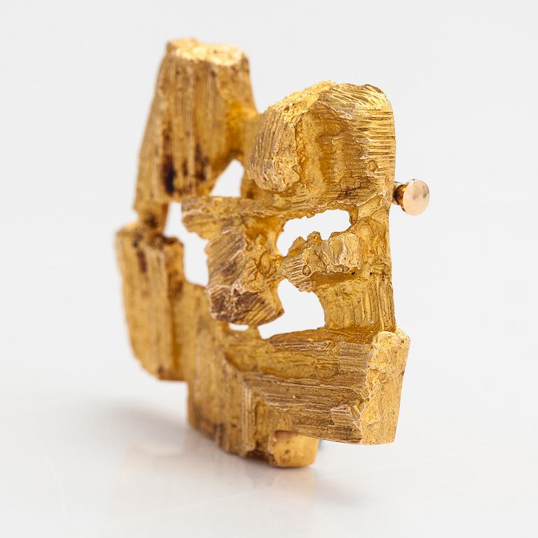 Björn Weckström,  14K gold brooch "Drift wood". Lapponia 1973.