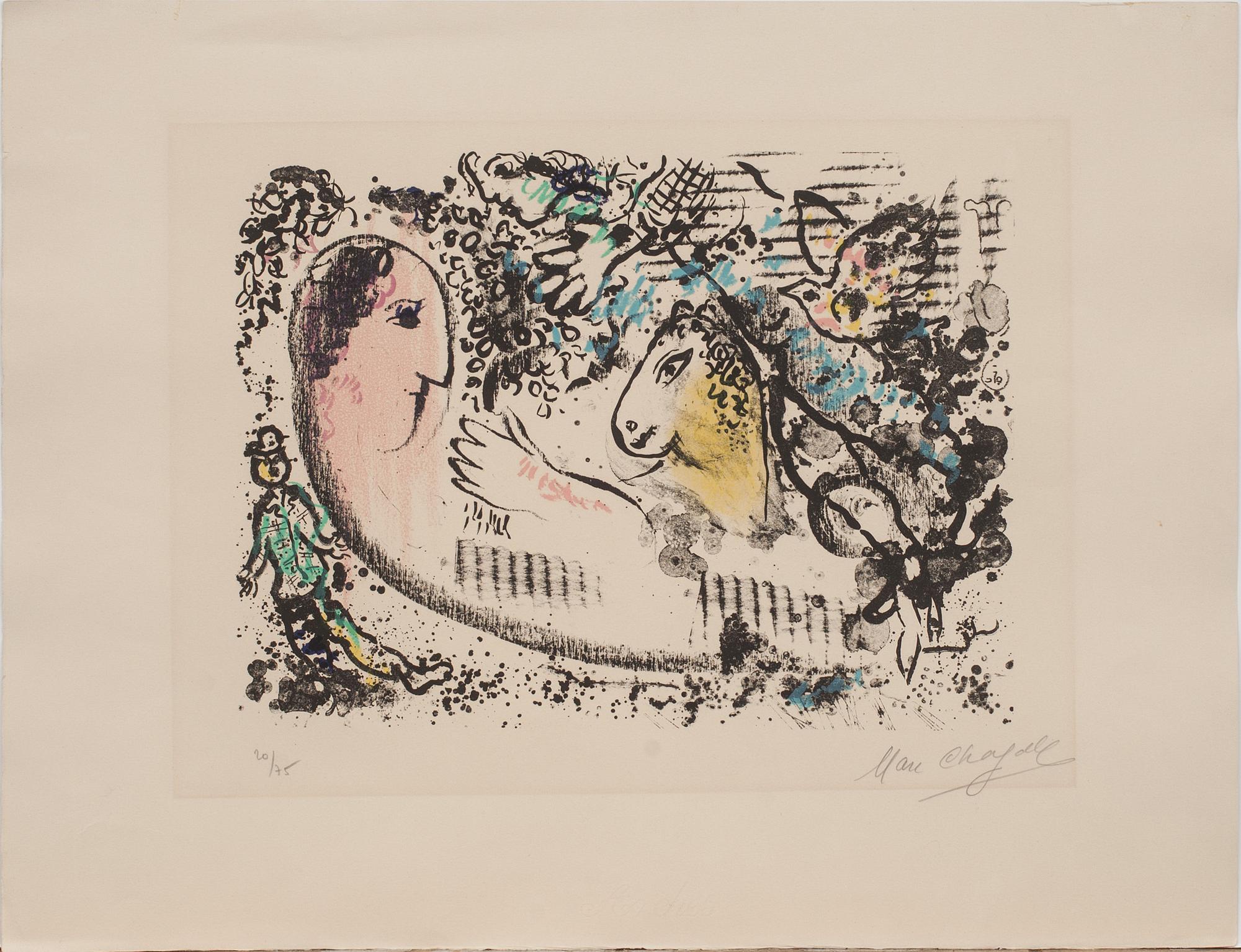 MARC CHAGALL, färglitografi, signerad o numrerad 20/75.