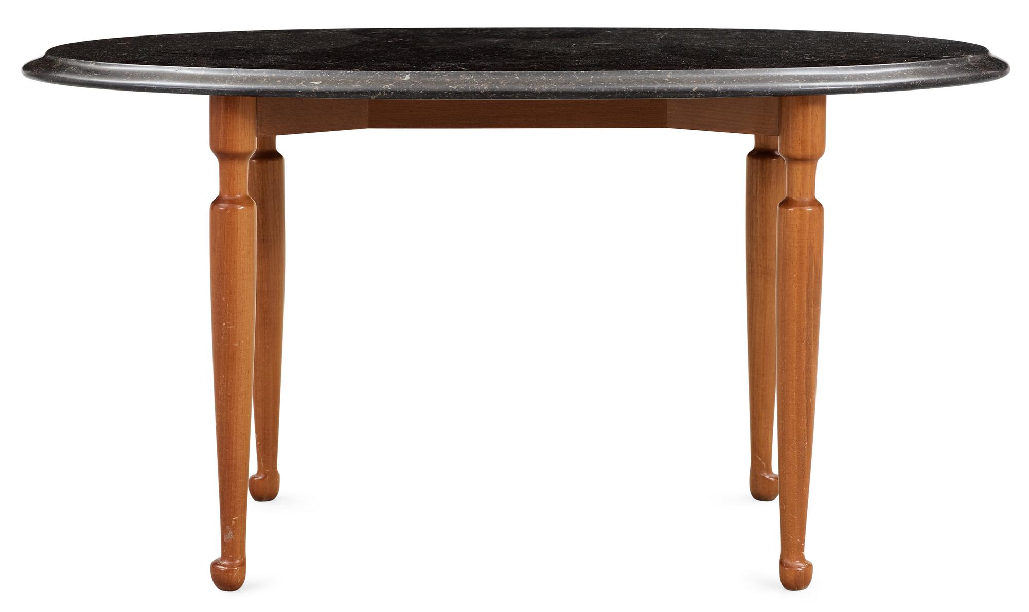 A Josef Frank black marble top and mahogany table by Svenskt Tenn.