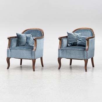 Fåtöljer, ett par, 1900-talets första hälft.