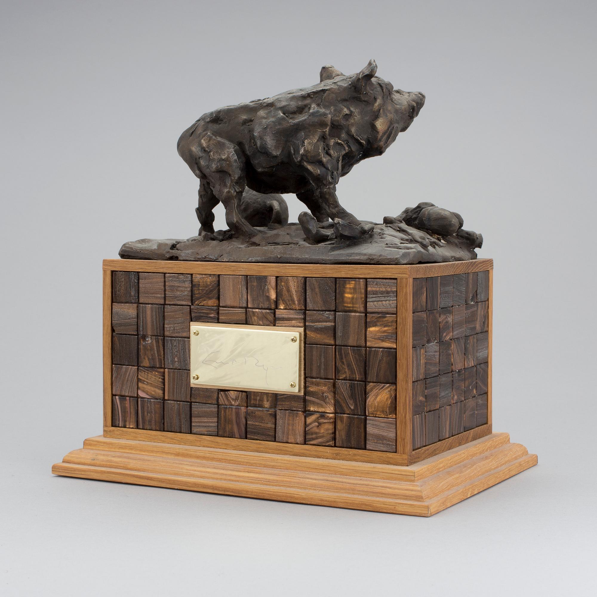 ERNST BILLGREN, skulptur, "Gävle", unikat, ur serien 100 orter, brons, signerad på plakett.