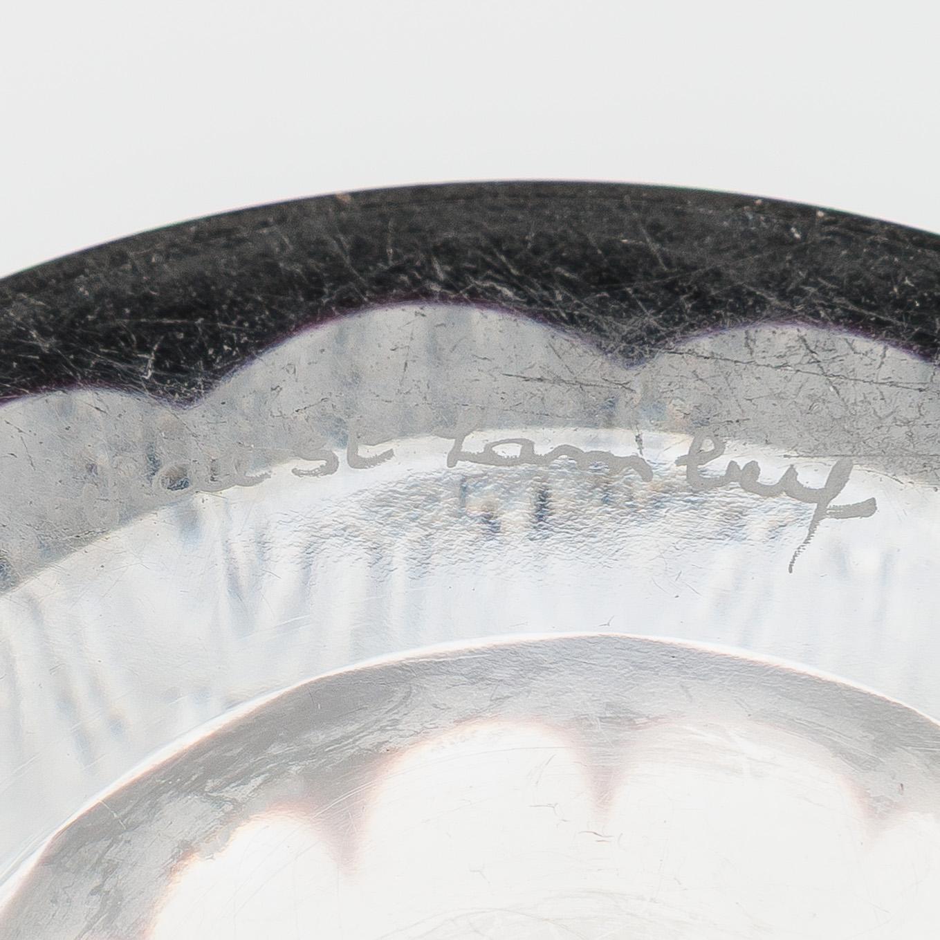 A set of two glass vases, Val Saint Lambert,  signed, Belgium second half of the 20th century.