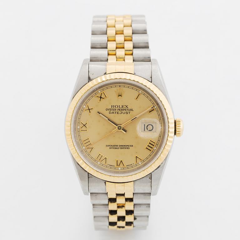 Rolex, Oyster Perpetual, Datejust, Chronometer, armbandsur, 36 mm.