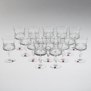 INGEBORG LUNDIN, a set of 16 glasses, "Silvia", Orrefors. Designed in 1957.