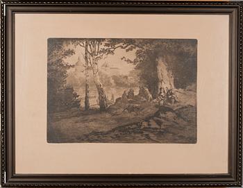 EMIL ÅBERG, etsning, signerad, även i plåten.