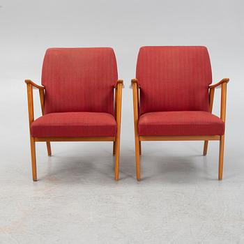 Chairs, a pair, Olof Persson's armchair industry. Jönköping, mid-20th century.