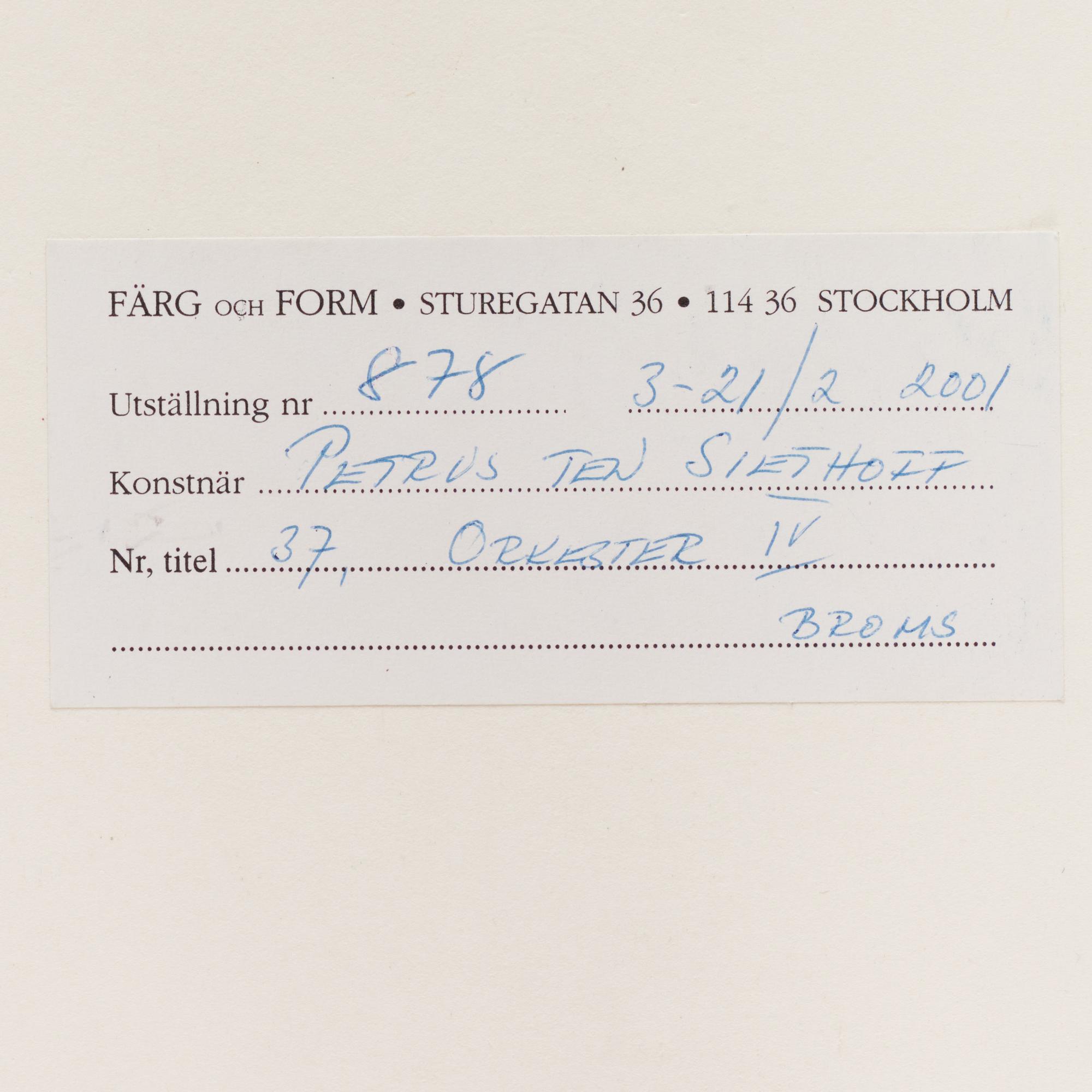 PETRUS TEN SIETHOFF, mixed media, signed PTS.