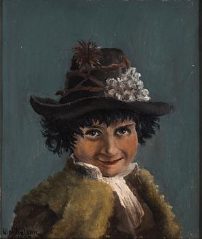 OLOF SAGER-NELSON, oil on panel, signed Olof Nelson and dated 1887.