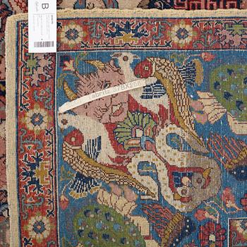 A CARPET, a semi-antique Tabriz figural, ca 363-366 x 252-258 cm.