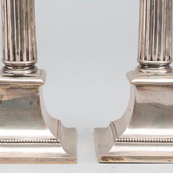 A Swedish pair of 20th century silver candle sticks, mark of K. Andersson Stockholm 1909(?).