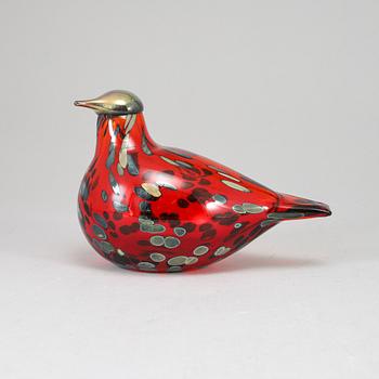 OIVA TOIKKA, lasilintu, Ruby bird (Rubiinilintu), signeerattu O Toikka Nuutajärvi.