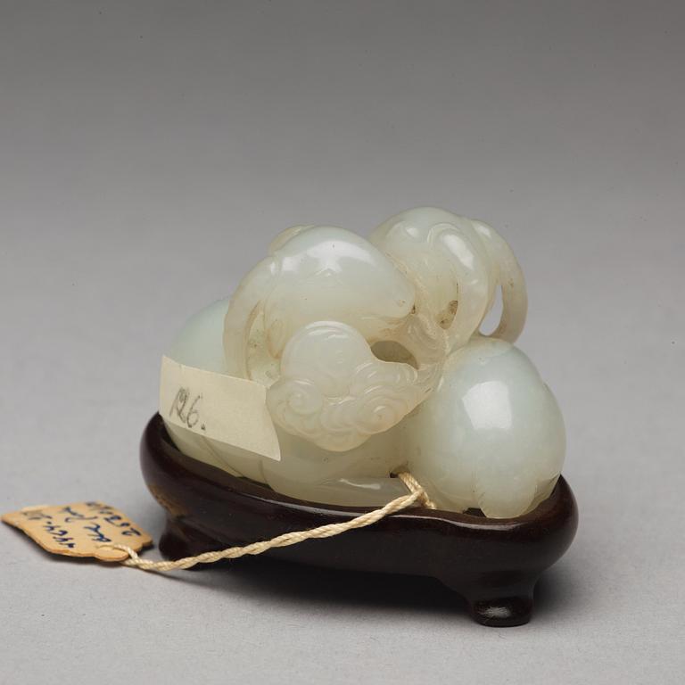 Two nephrite figure groups, Qing dynasty.