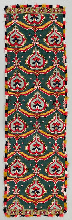 BÄNKALÄNGD, allmoge, Skåne, daterad 1827 och märkt BPD. 160 x 44 cm.