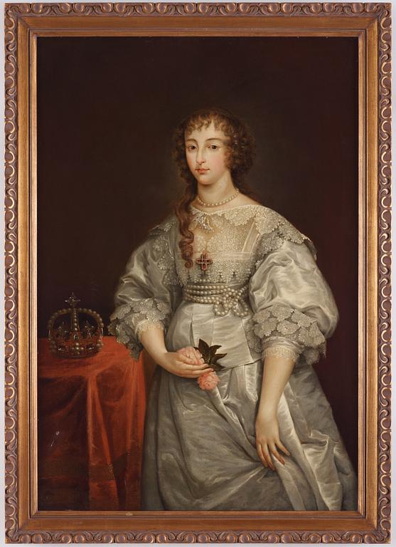 Antonis van Dyck After, "Queen Henrietta Maria of England, Scotland & Ireland", princess of France (1609-1669).