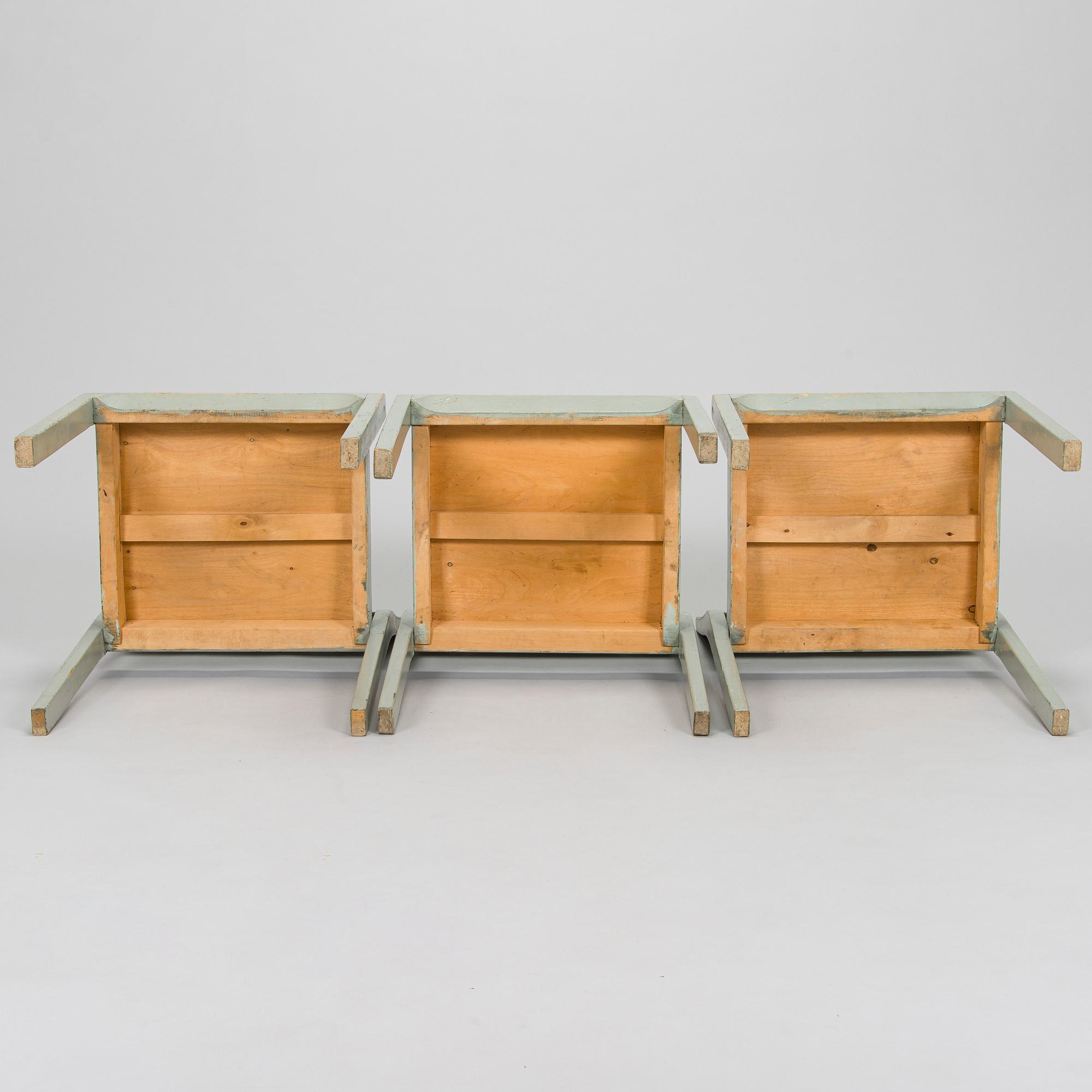 Alvar Aalto, A set of three 'model 611' chairs for O.Y. Huonekalu- ja Rakennustyötehdas A.B. 1940s.