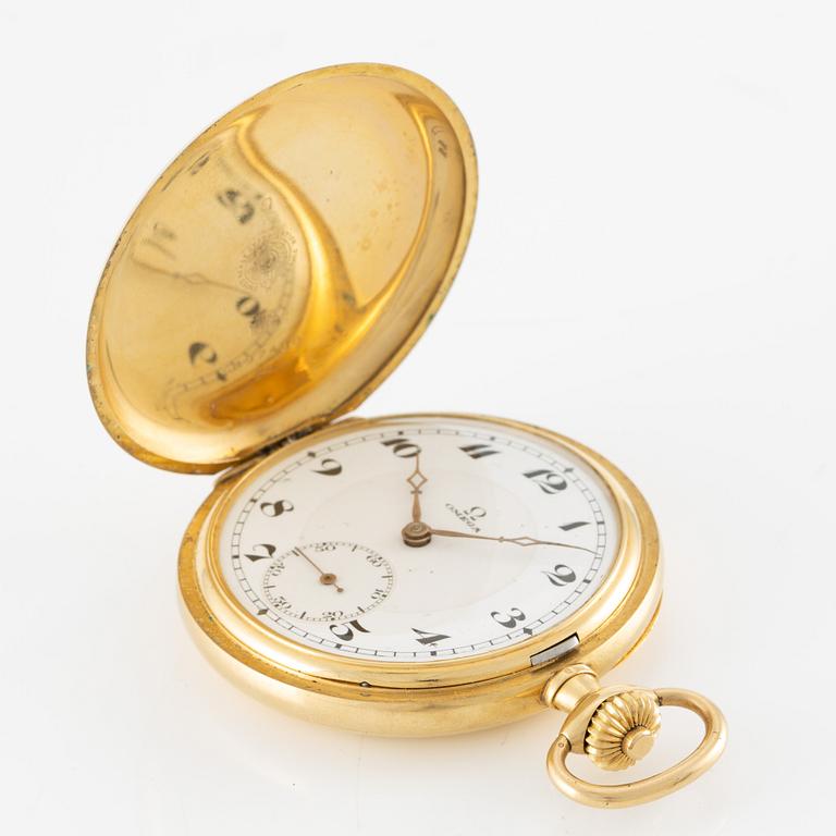 Omega, pocket watch, hunter, 52 mm.